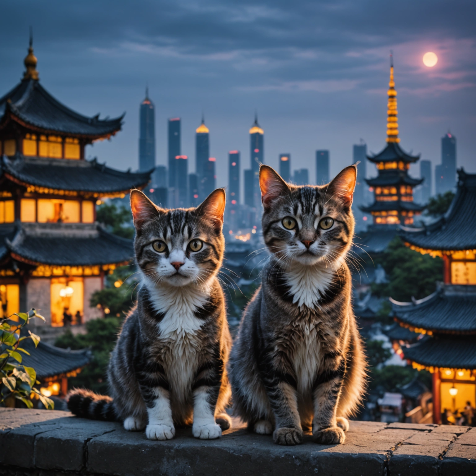 The Twilight of Nanjing and Three Fairy Cats