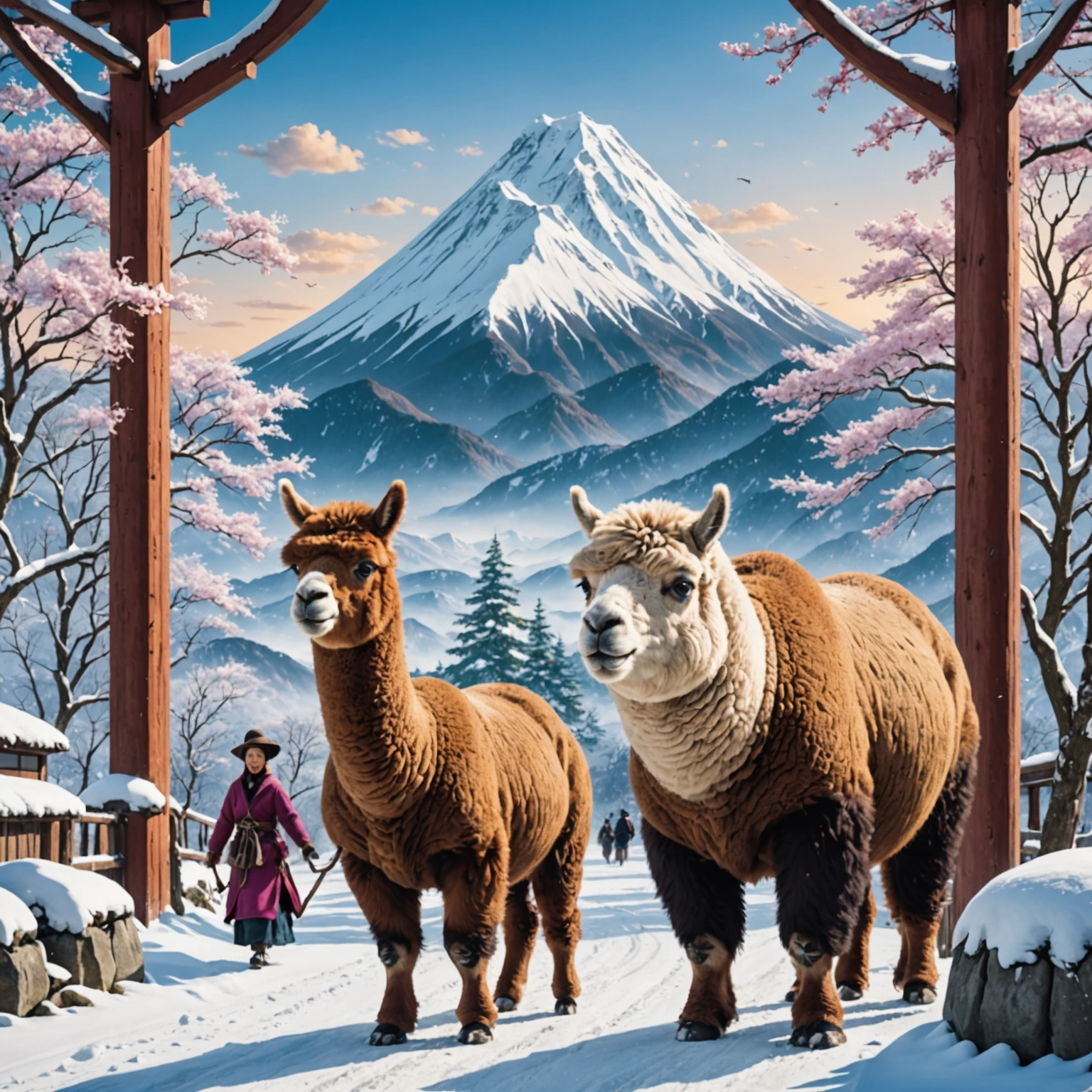 The Frozen Mammoth's Journey: An Alpaca's Adventure in Modern Japan