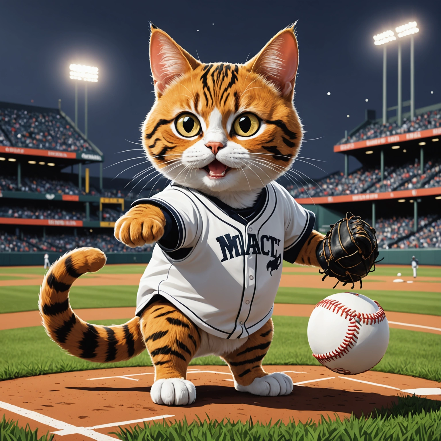 Marty the Cat Pitcher and the Miracle Meow Fastball