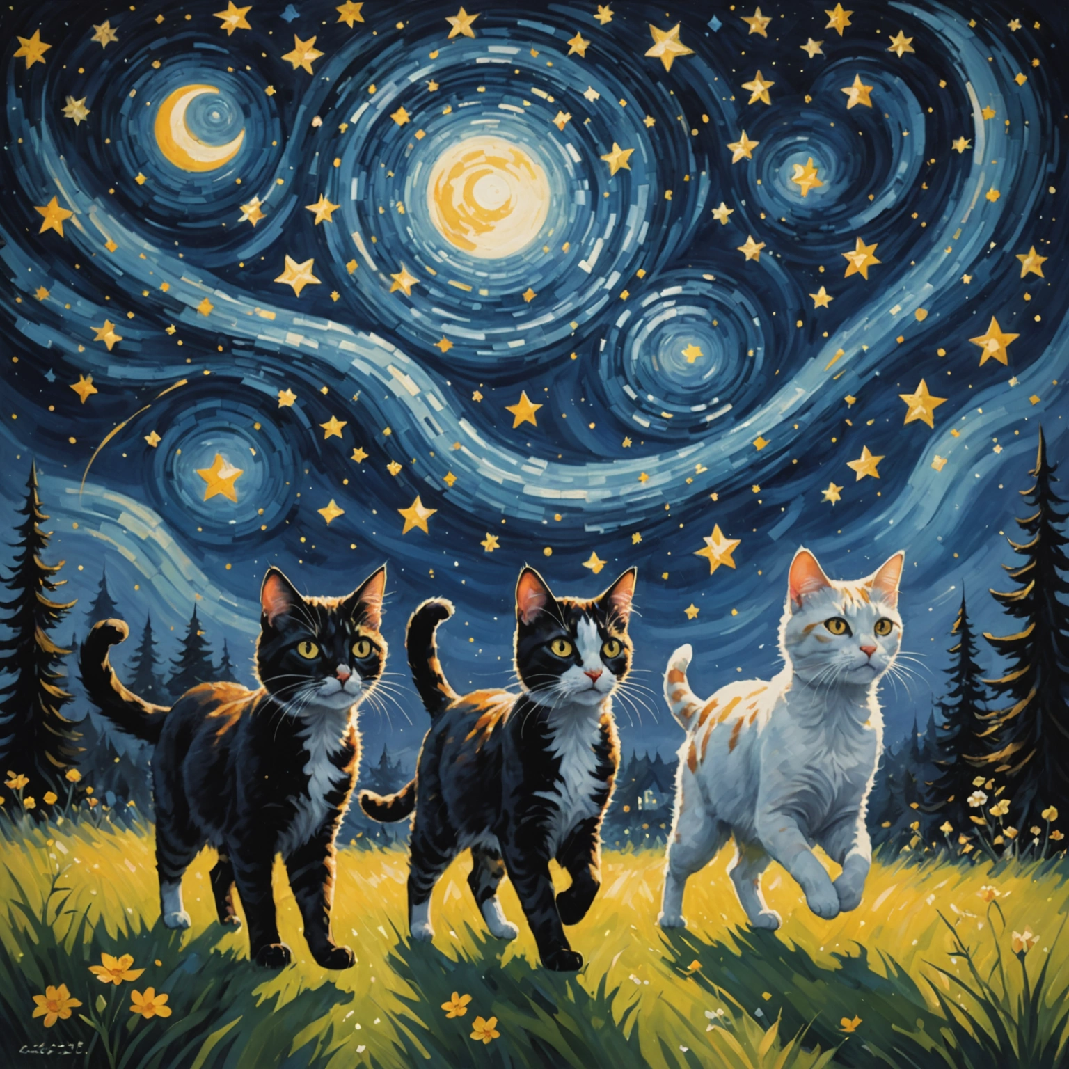 The Cat Sprinters of Starry Shadows