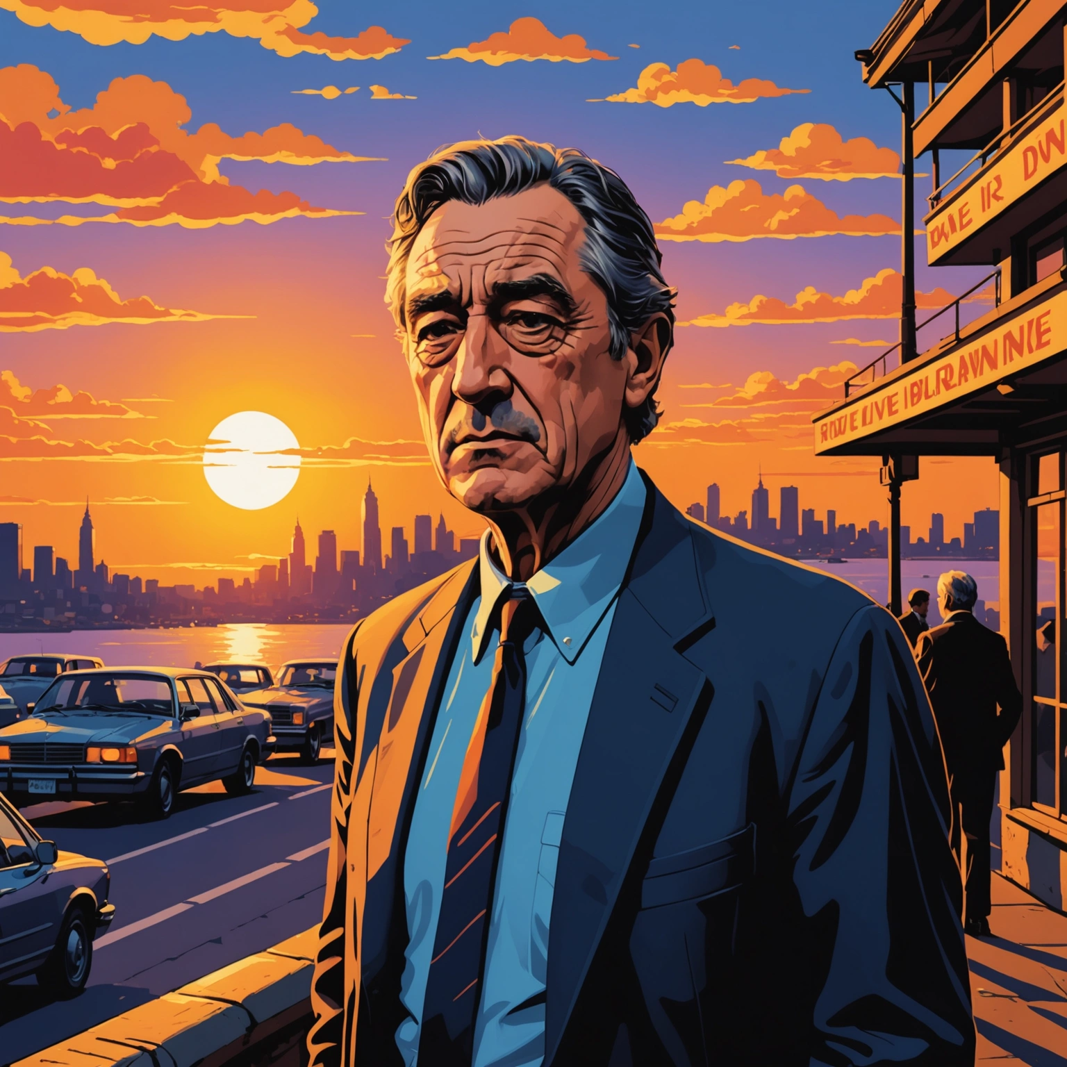 福井's Sunset and De Niro's Rhyme