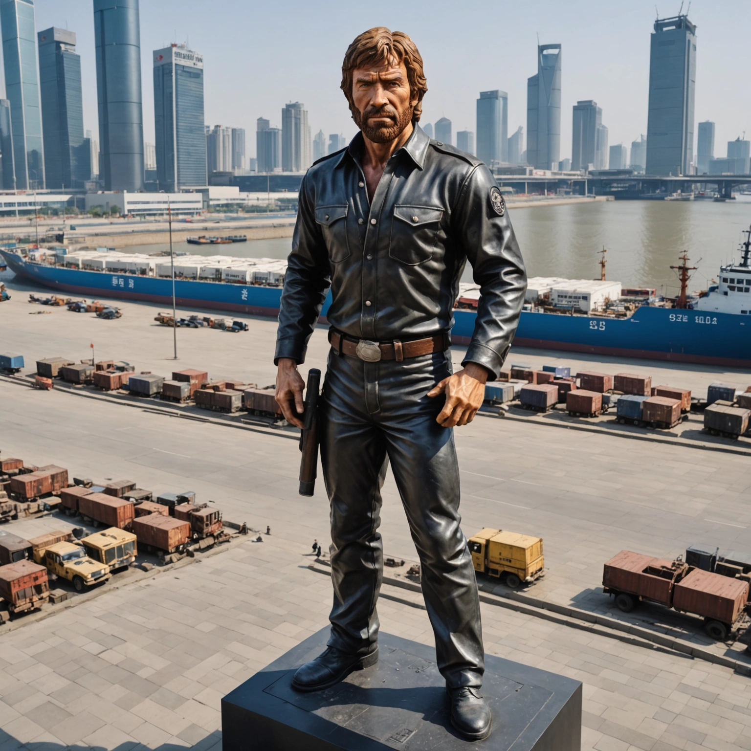 Tianjin Port Statue Discovers Gran Turismo Chuck Norris Legends Emerge