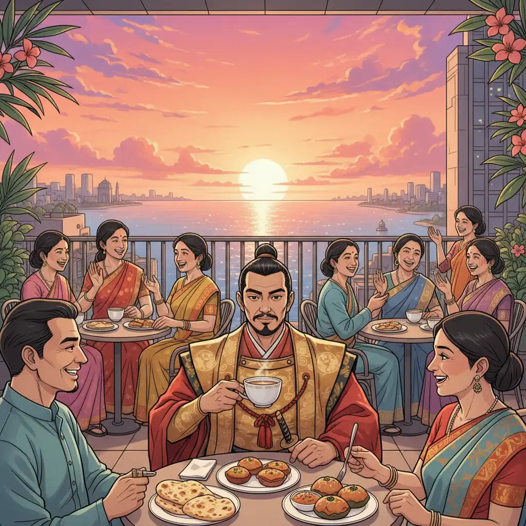 Toyotomi Hideyoshi Eats Breakfast in Mumbai