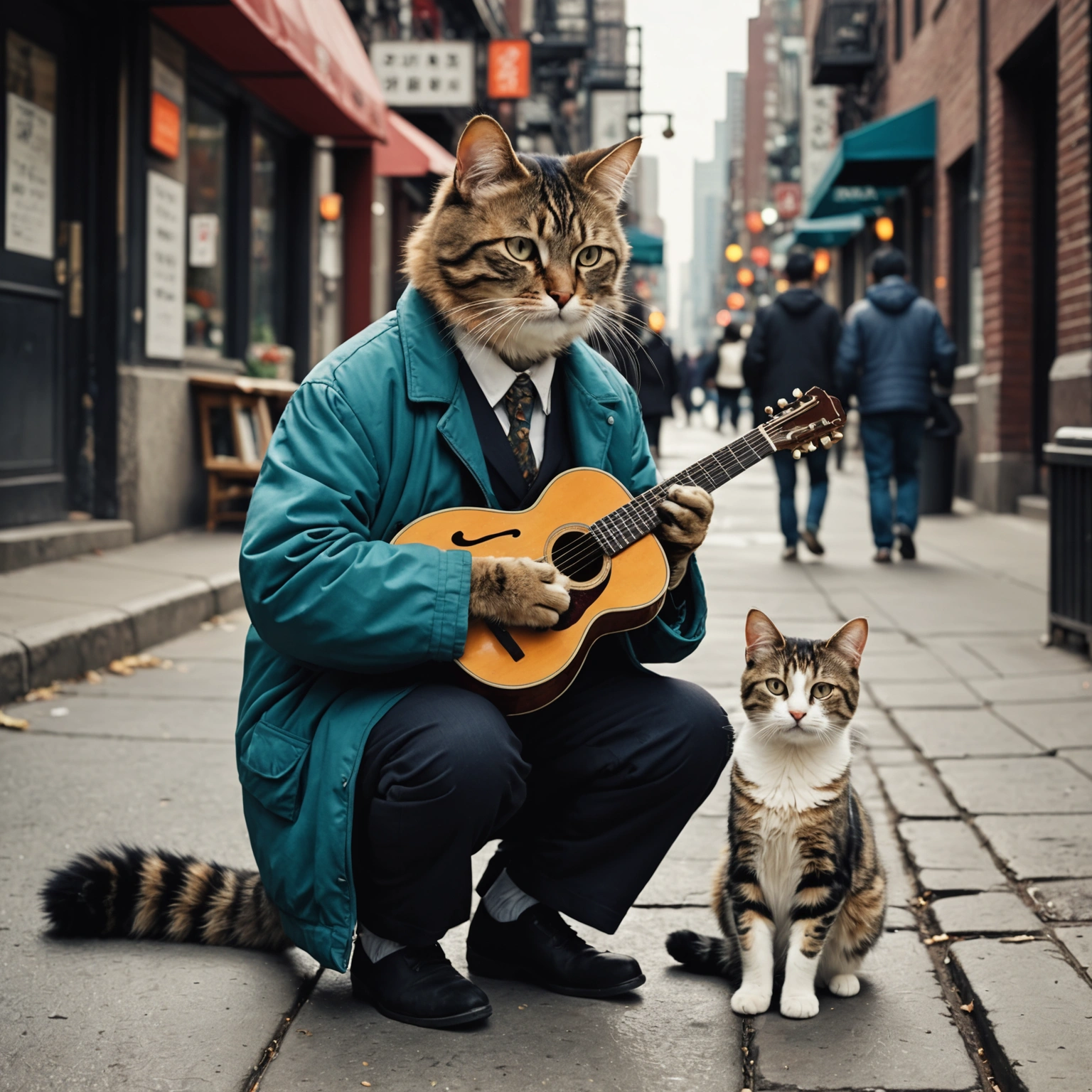 Cat and Boy Find Passion in Jazz During Kamakura Period 