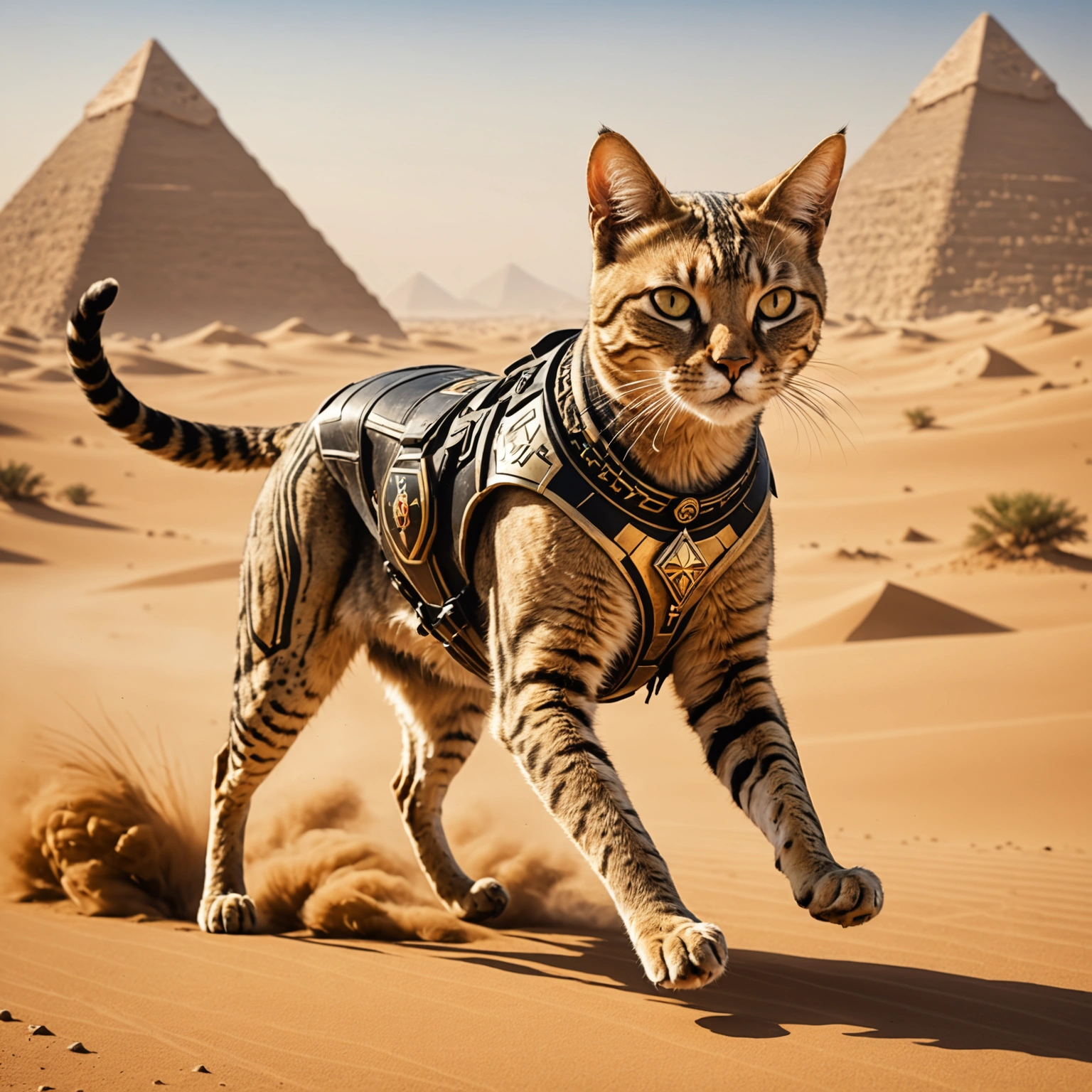 RACING CAT SAHARA CHALLENGES LEGENDARY SPEEDSTER PHARAOH IN GIZA DESERT