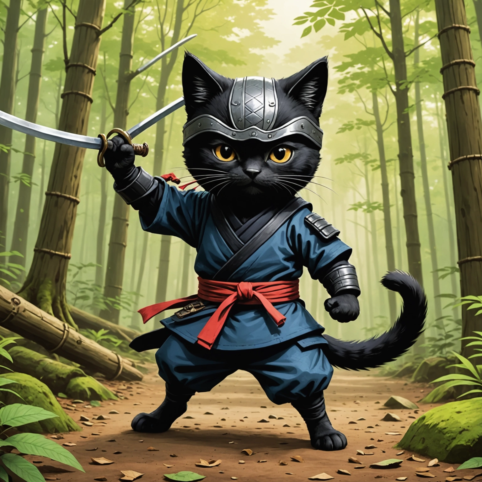 NINJA CAT RAIDA PURSUES SRE IN TOYAMA FOREST