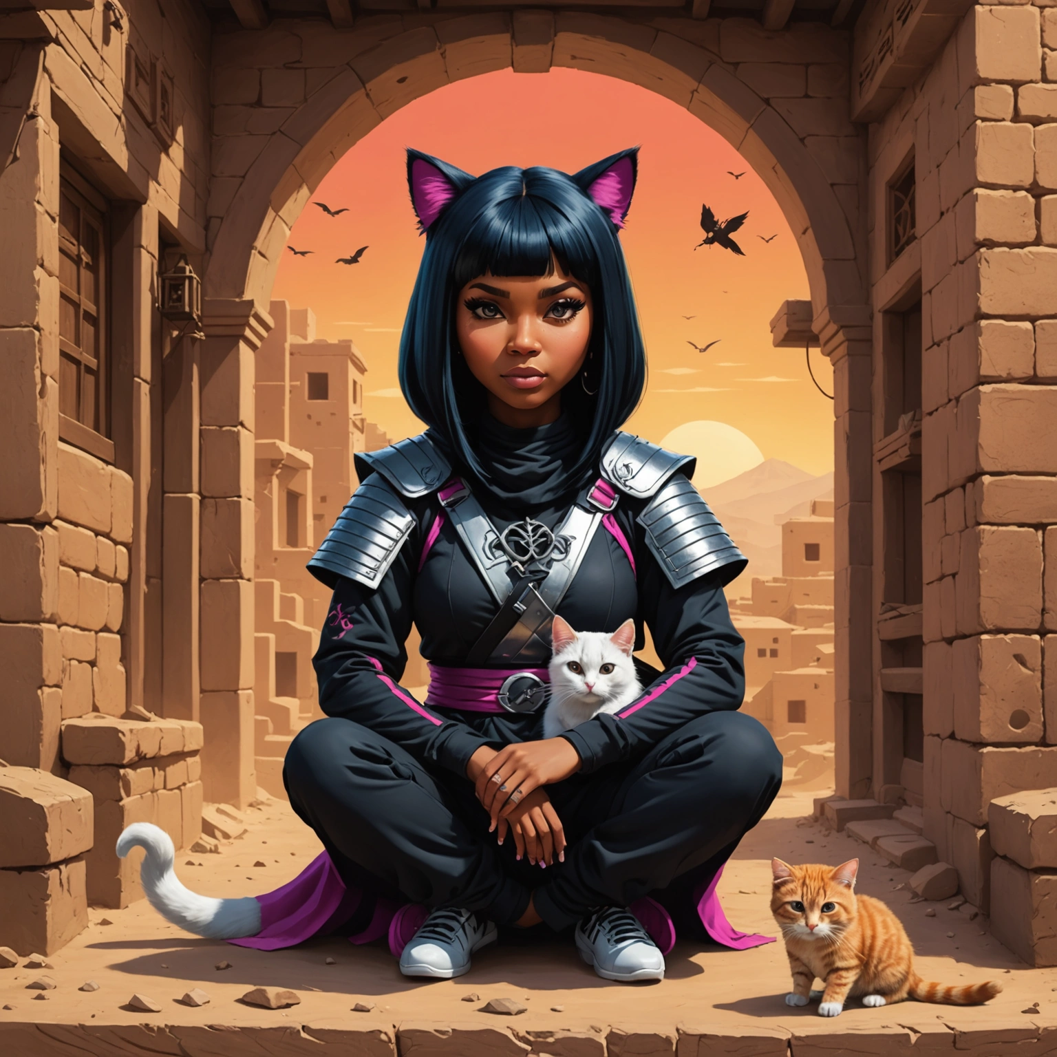 NICKY MINAJ ENJOYS FAMILY-ORIENTED NINJA FUN WITH CAT IN AMMAN