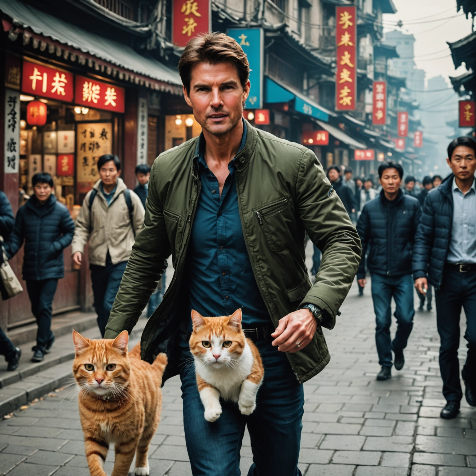 TOM CRUISE DANCES SORAN-BUSHI IN ZIGONG WITH HIS CAT MIKE