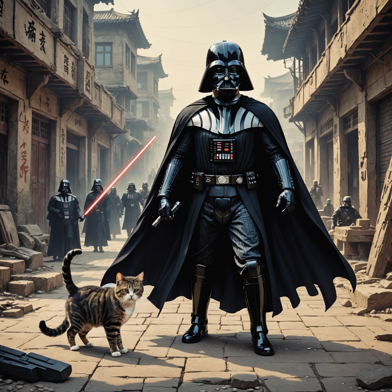 PALEOLITHIC TAIYUAN MELODRAMA: CAT STANDS ON ONE LEG, DARTH VADER APPEARS