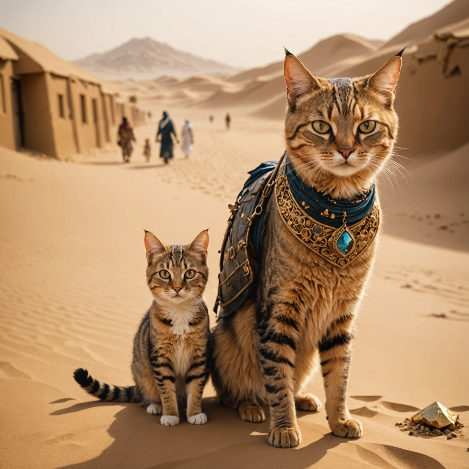 CAT'S DESERT ADVENTURE AND GRANDMOTHER'S APOLOGY NOTE IN DUBAI