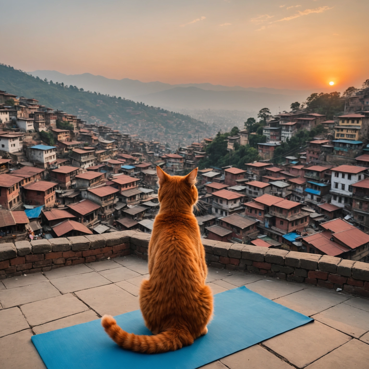 CAT YOGA IN KATHMANDU HILLS