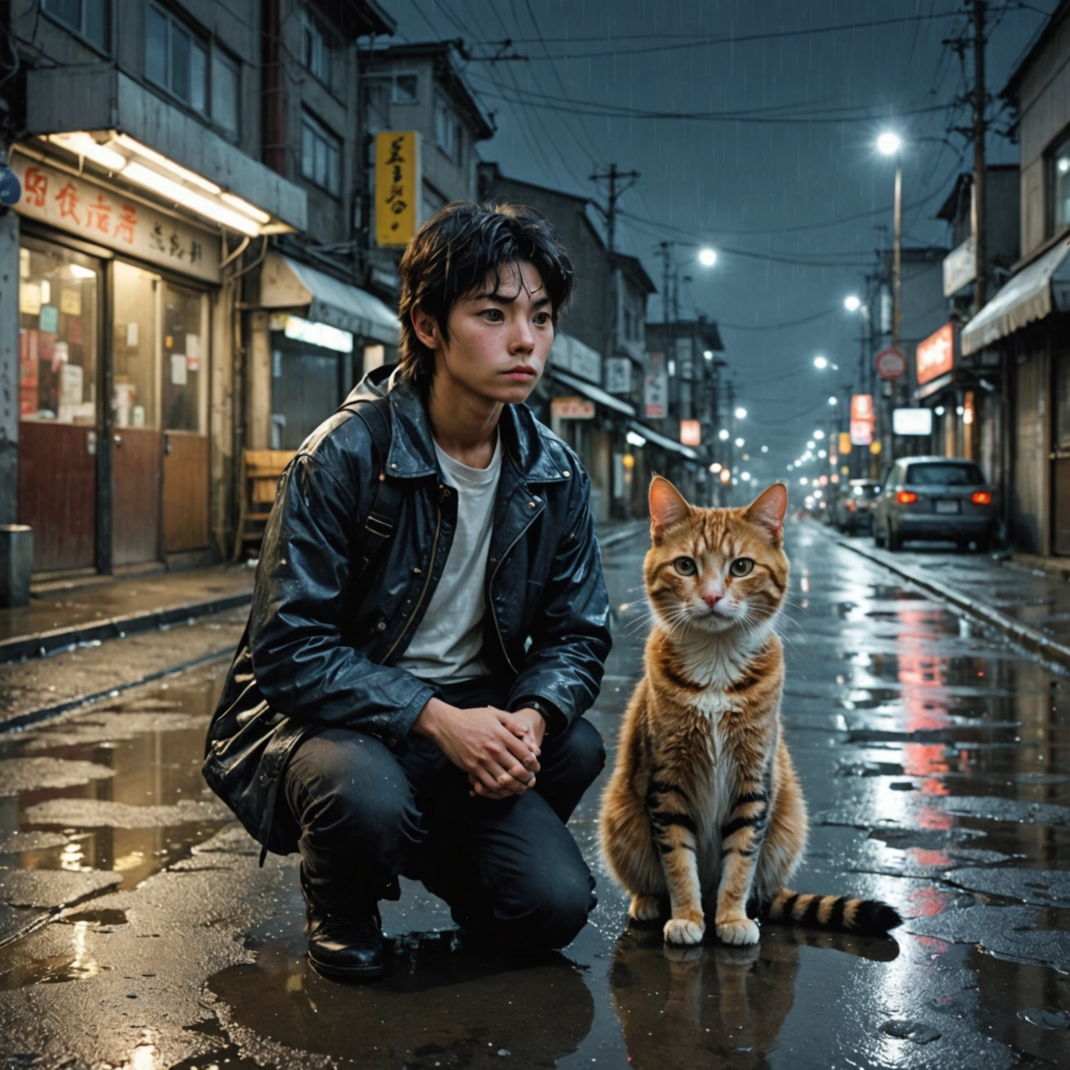 Stray Cat's Heartbreak:  Moon's Sad Love Story Echoes Michael Jackson in Perm, Minami-Osawa