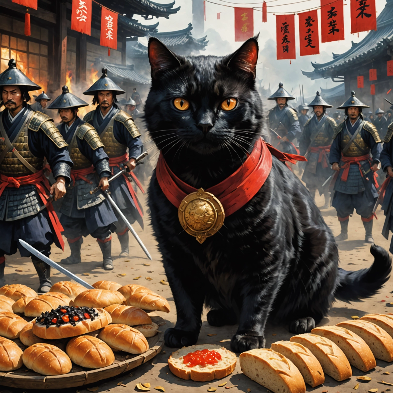 HORRIFYING CAT TERRORIZES SENGOKU-ERA BREAD FESTIVAL; NOBUNAGA SHAKES IN FEAR