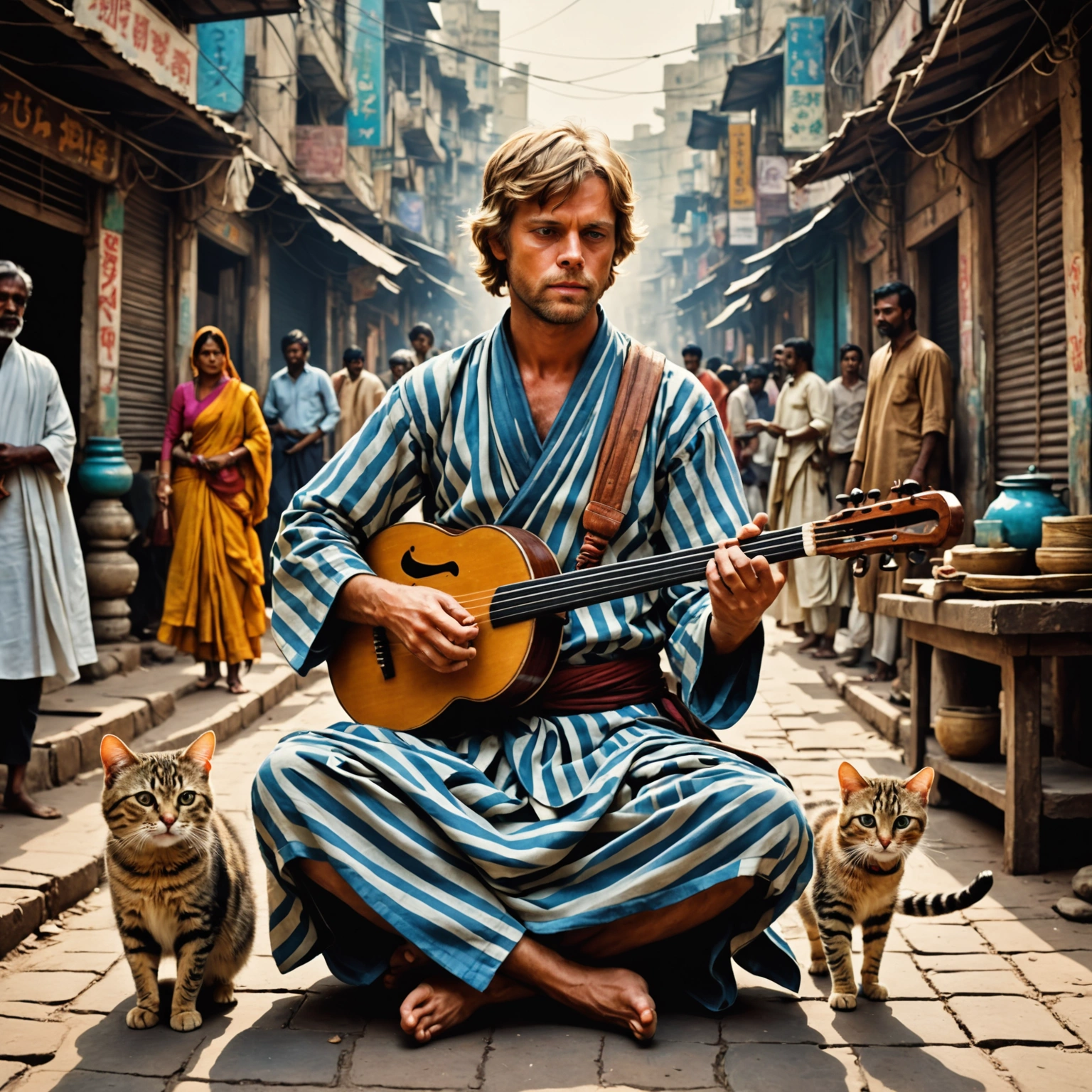 Luke Skywalker Jams with Cat in Hyderabad, Bringing Joyful Music to the Streets