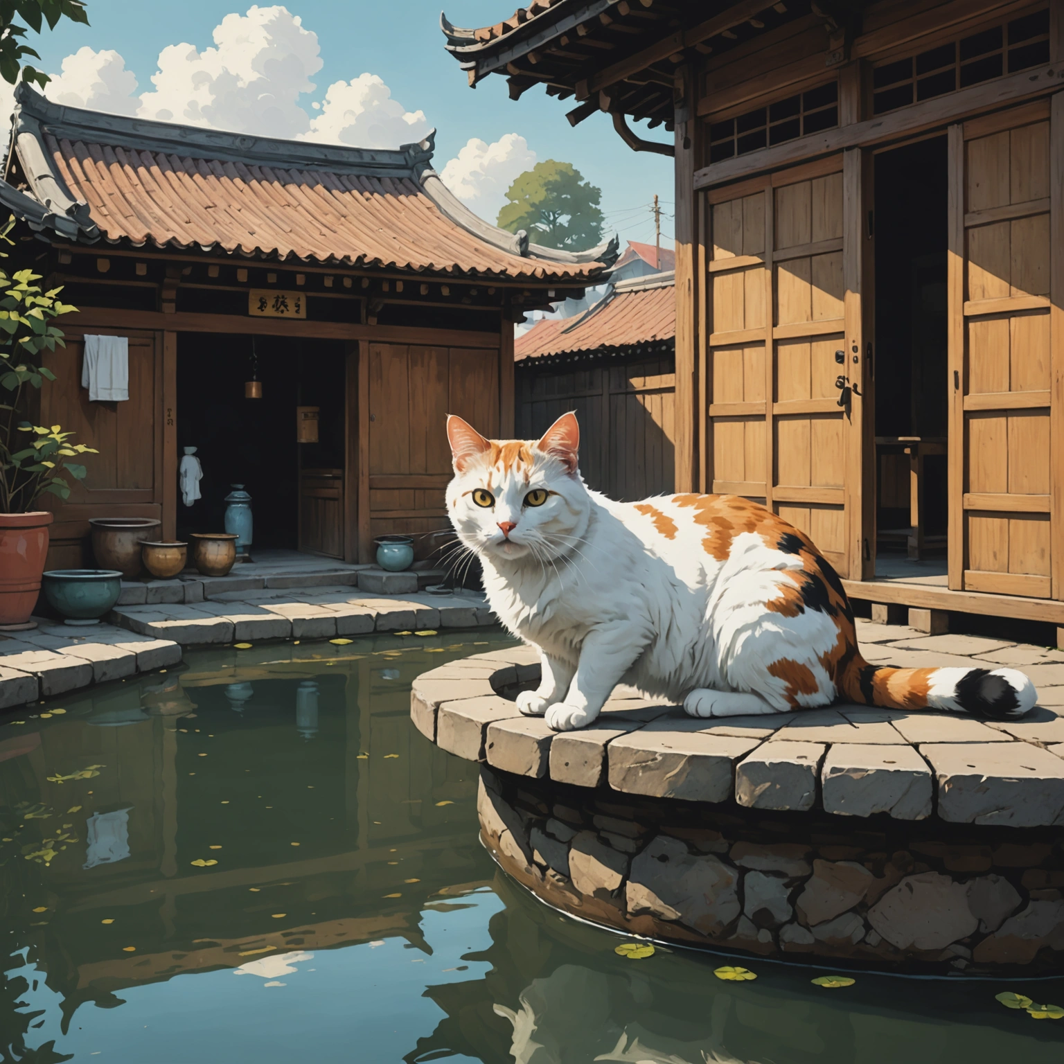 CAT GROWS UP WASHING BATHS IN ASUKA PERIOD AMRITSAR