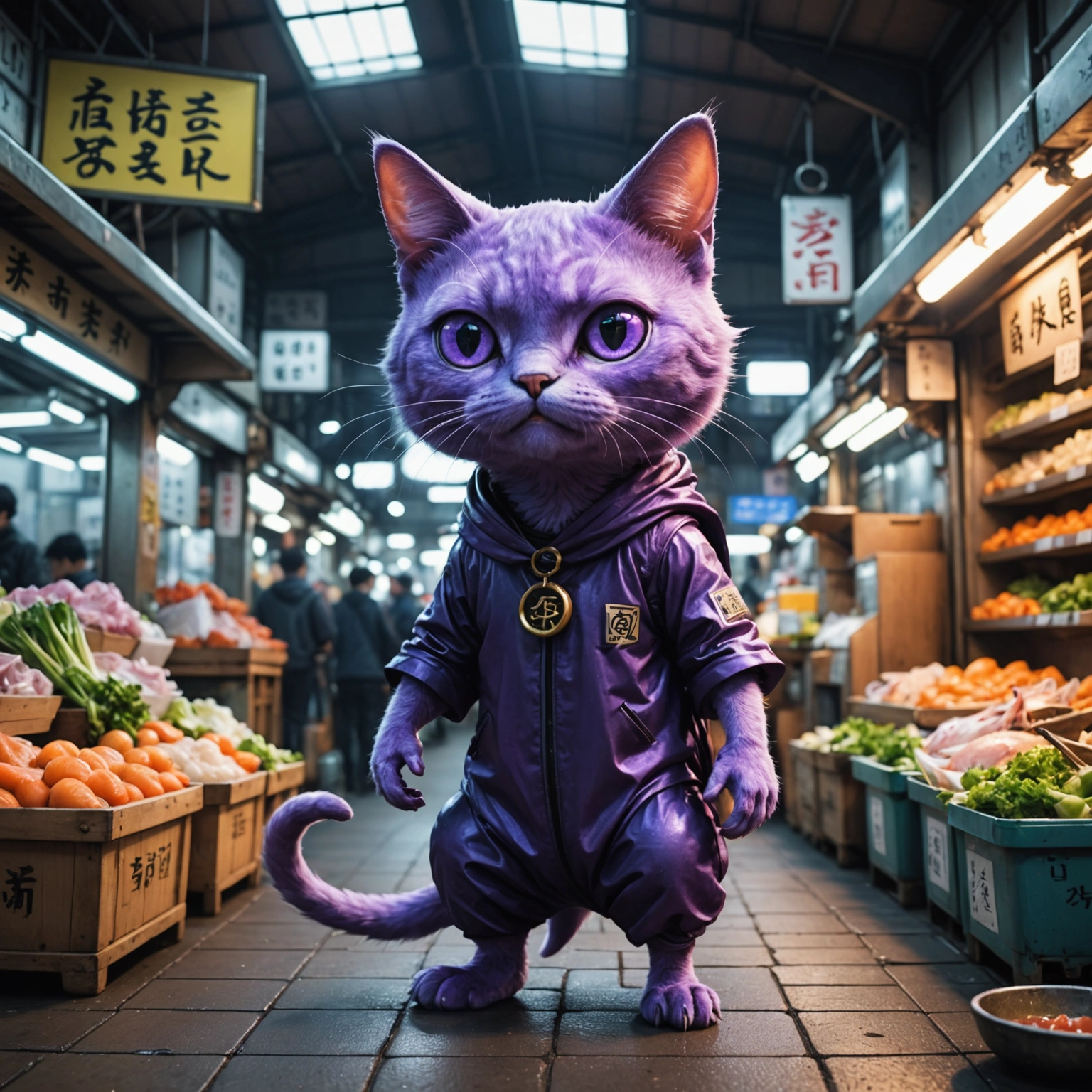 Alien at Tsukiji Fish Market Battles Frequent Urination; Magical Cat Mike to the Rescue!