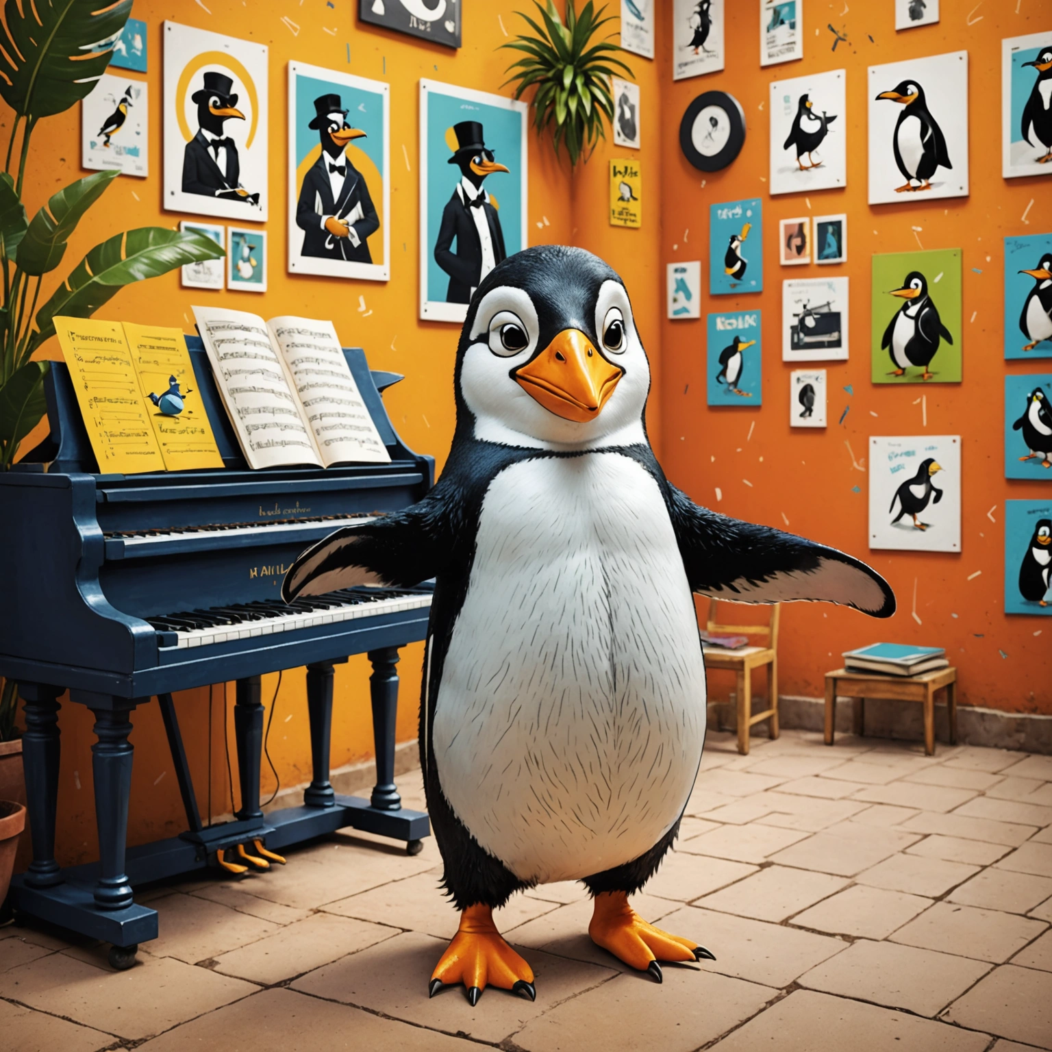 Music-Loving Penguin Pippi in Belo Horizonte Grooves to Jazz Pianist Nyangelo Gato