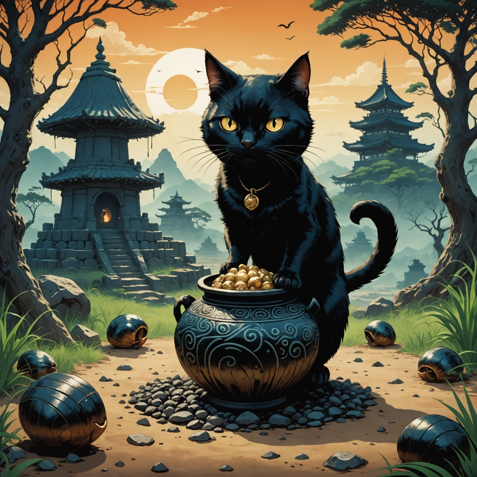 Traveling Black Cat Unleashes Demonic Spirit in Ancient Okinawa Shell Mound.