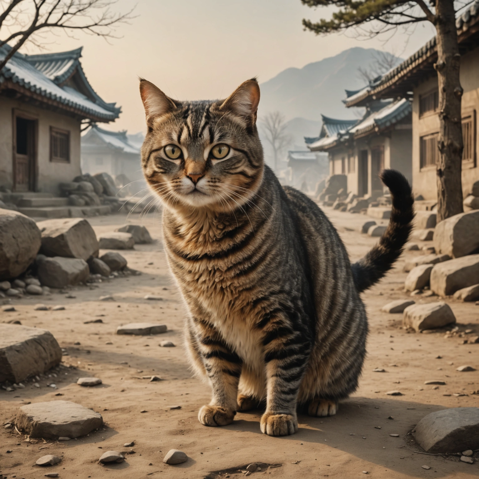 NEOLITHIC PYONGYANG CATS PERFORM MELODRAMATIC ONE-LEGGED STANCES