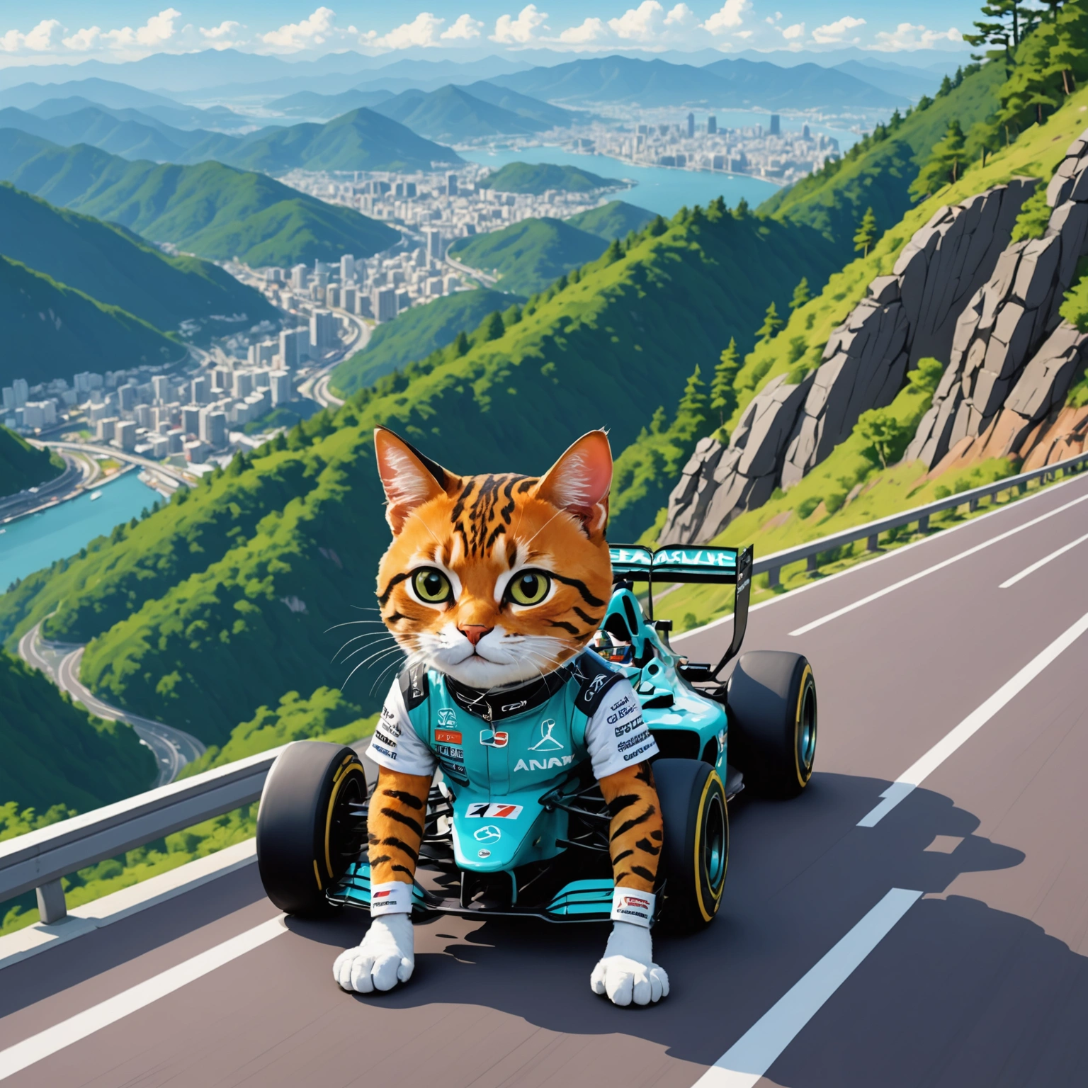 CAT INTERRUPTS HAMILTON'S TAKAO MOUNTAIN RUN!