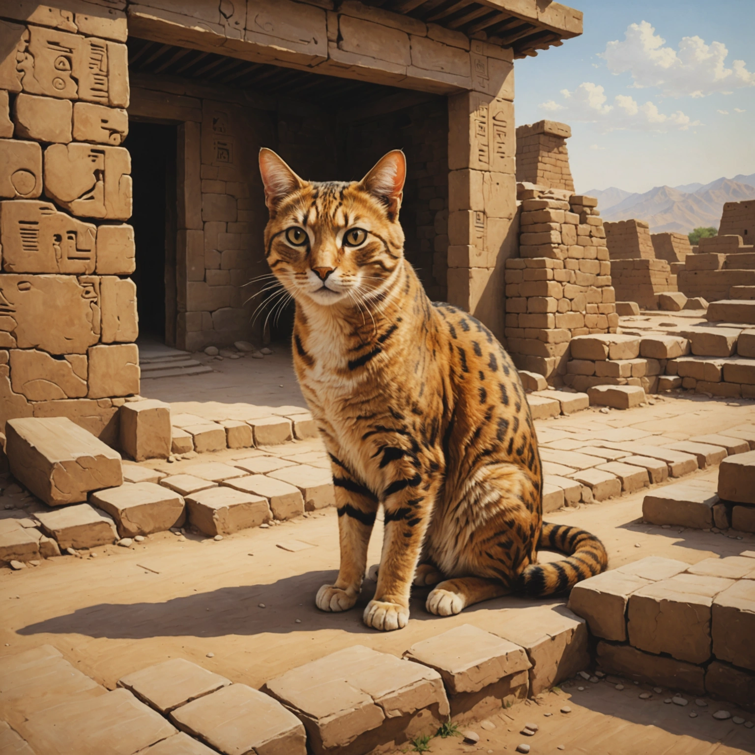 INDUS VALLEY RUINS & SUBCULTURE CAT PAINTINGS