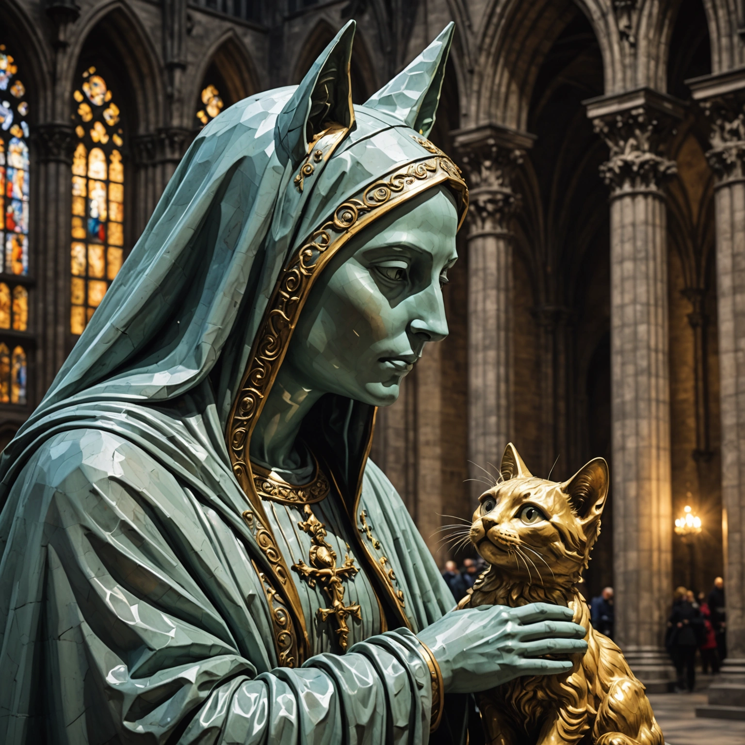 MYSTERIOUS CAT PLOTS FIRST KISS WITH SAINT MARY IN COLOGNE!
