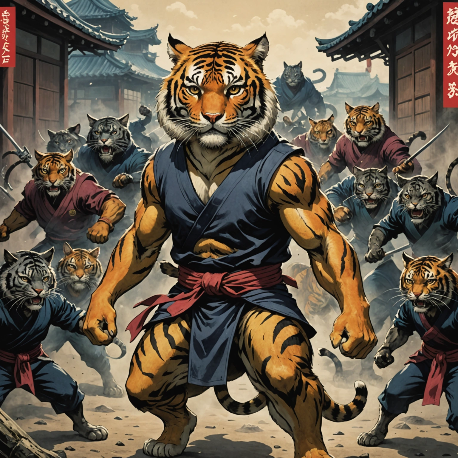 JAPANESE TIGER, MUSCLE CAT HERO, CONFRONTS DARK CAT GANG IN MEIJI ERA KAZAN!
