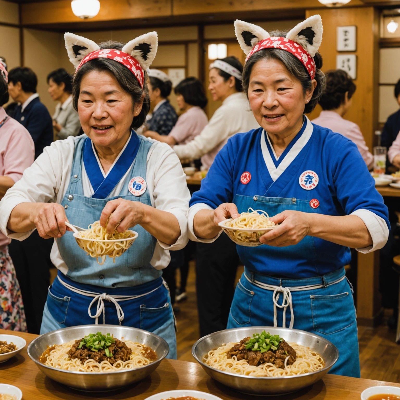 CAT-EARRED YAMANASHI WOMEN SHAKE KOFU WITH LINE DANCE AFTER HOTO NOODLES