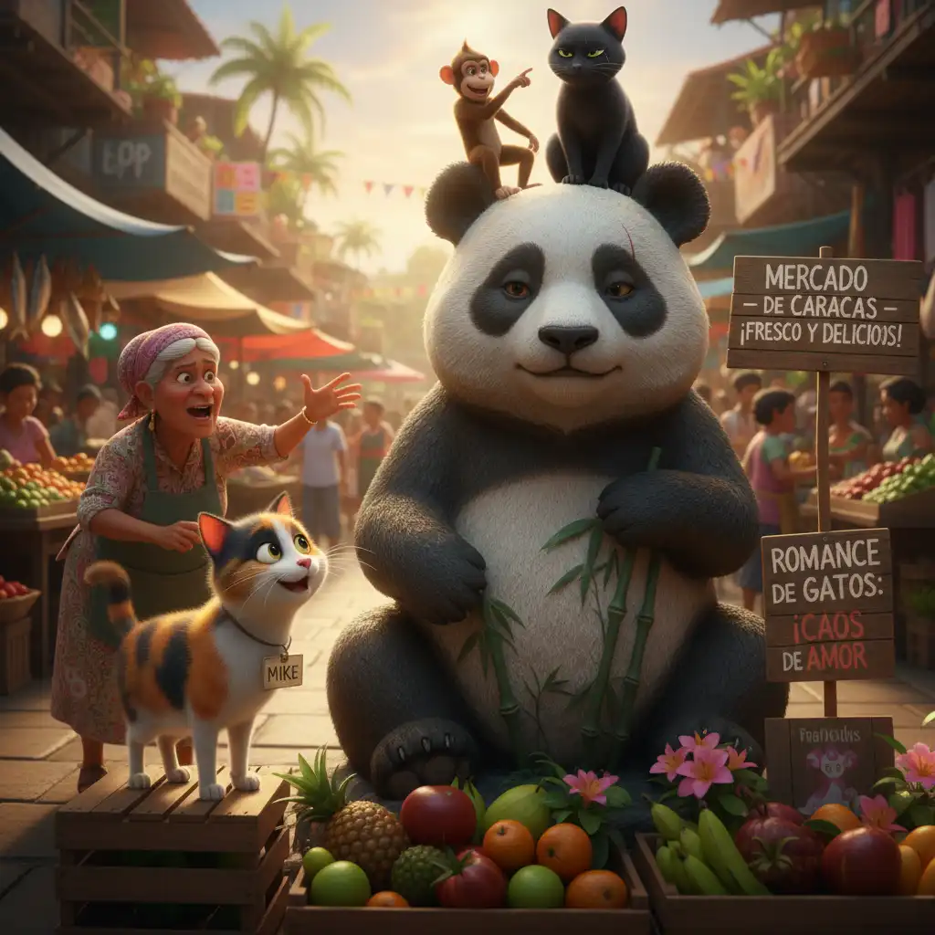CARACAS CAT LOVE PANDA STATUE SPARKS ROMCOM