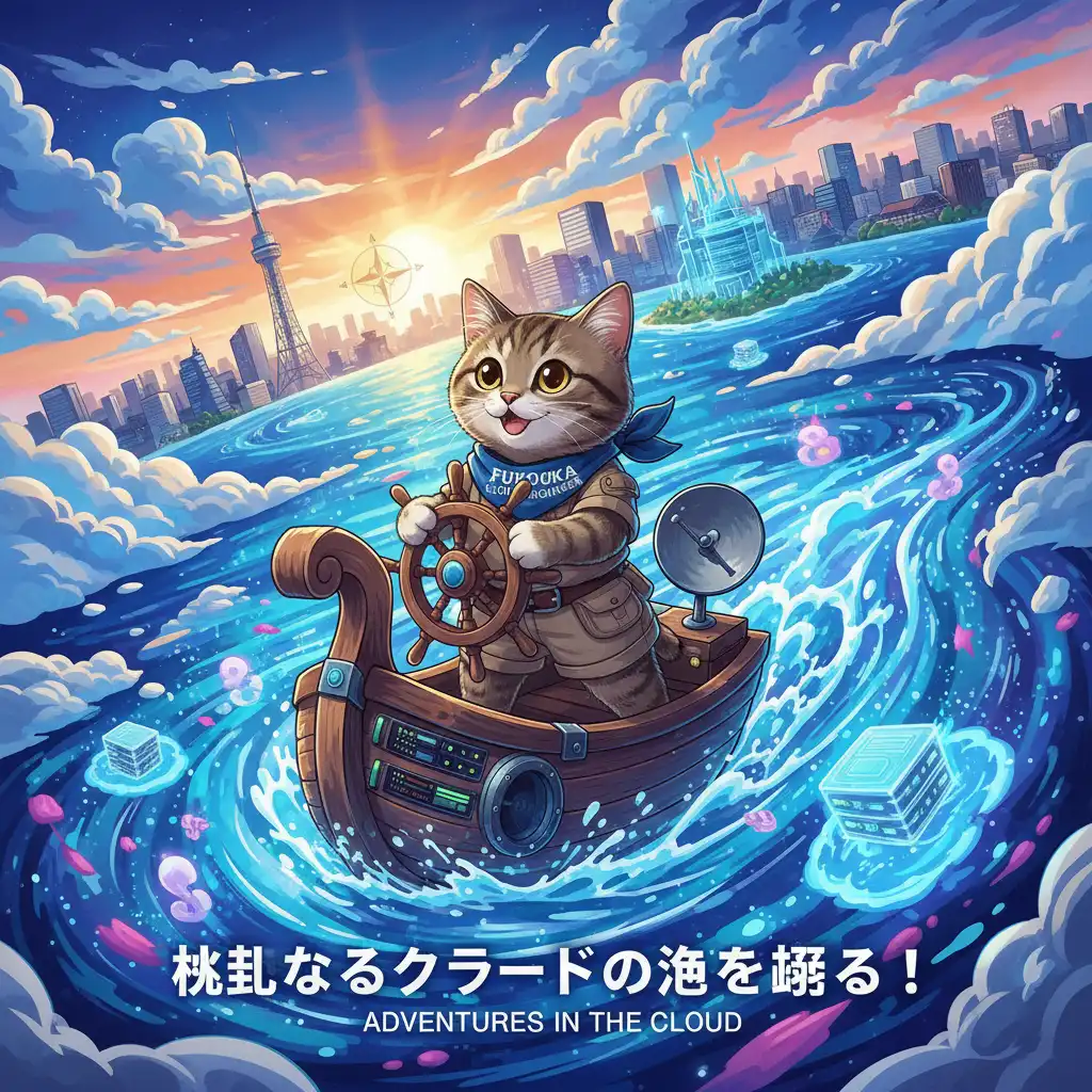 Fukuoka Cloud Engineer's Mickey-esque Cat Embarks on Oceanic Cloud Adventure!