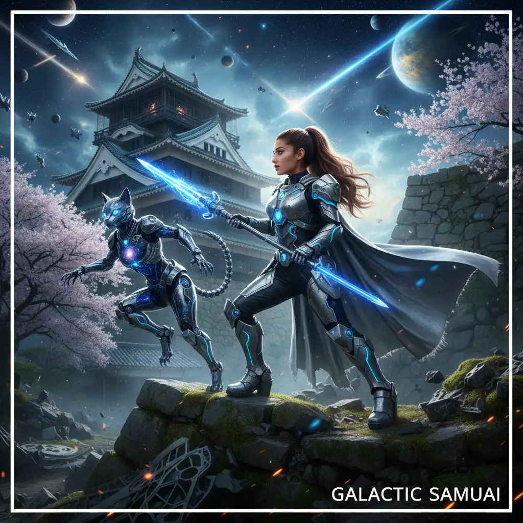 Ariana Grande and Galactic Cat Android Clash in Yamagata Castle SF Spectacle!