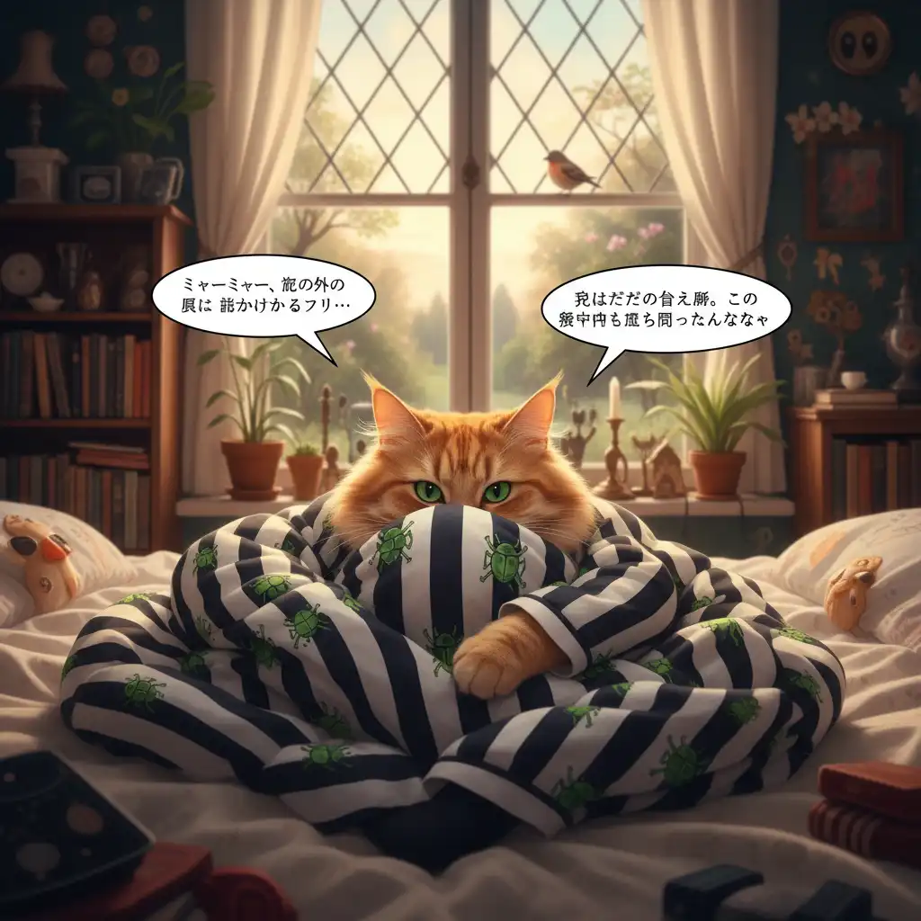 Feline Frenzy: Local Cat Lives a Beetlejuice-esque Life, Demands Endless Affection.