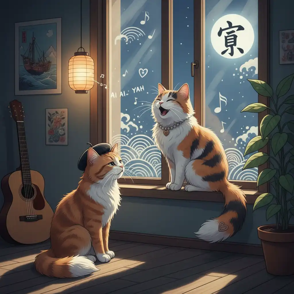 Porto Alegre's Luke Falls for Feline Soprano: A Soran-bushi Serenade of Love