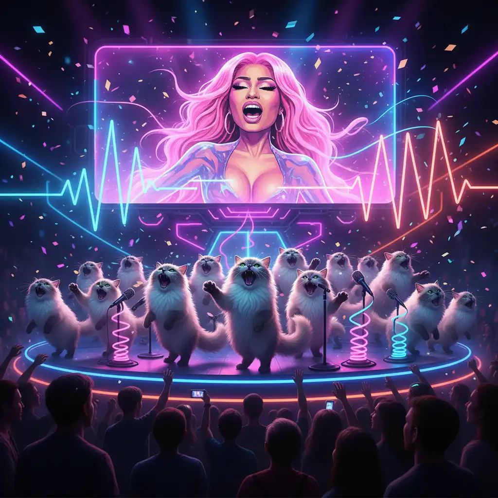 Himalayan Cat Sings Moving Chorus With Nicki Minaj, Sports-Like Passionate Performance Captivates Audiences