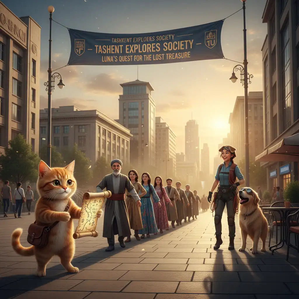 Adventure Cat Leads Line Dance Treasure Hunt In Tashkent