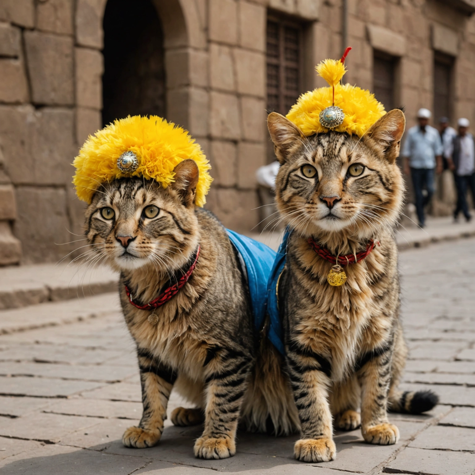 Cats Strut Around Sana'a in Latest Fashion Trend: Rat Hats  