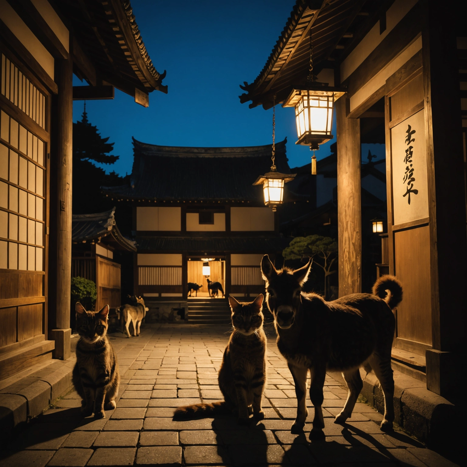 Cats Told Donkey About Strange Shadow Appearing in Temple at Night 