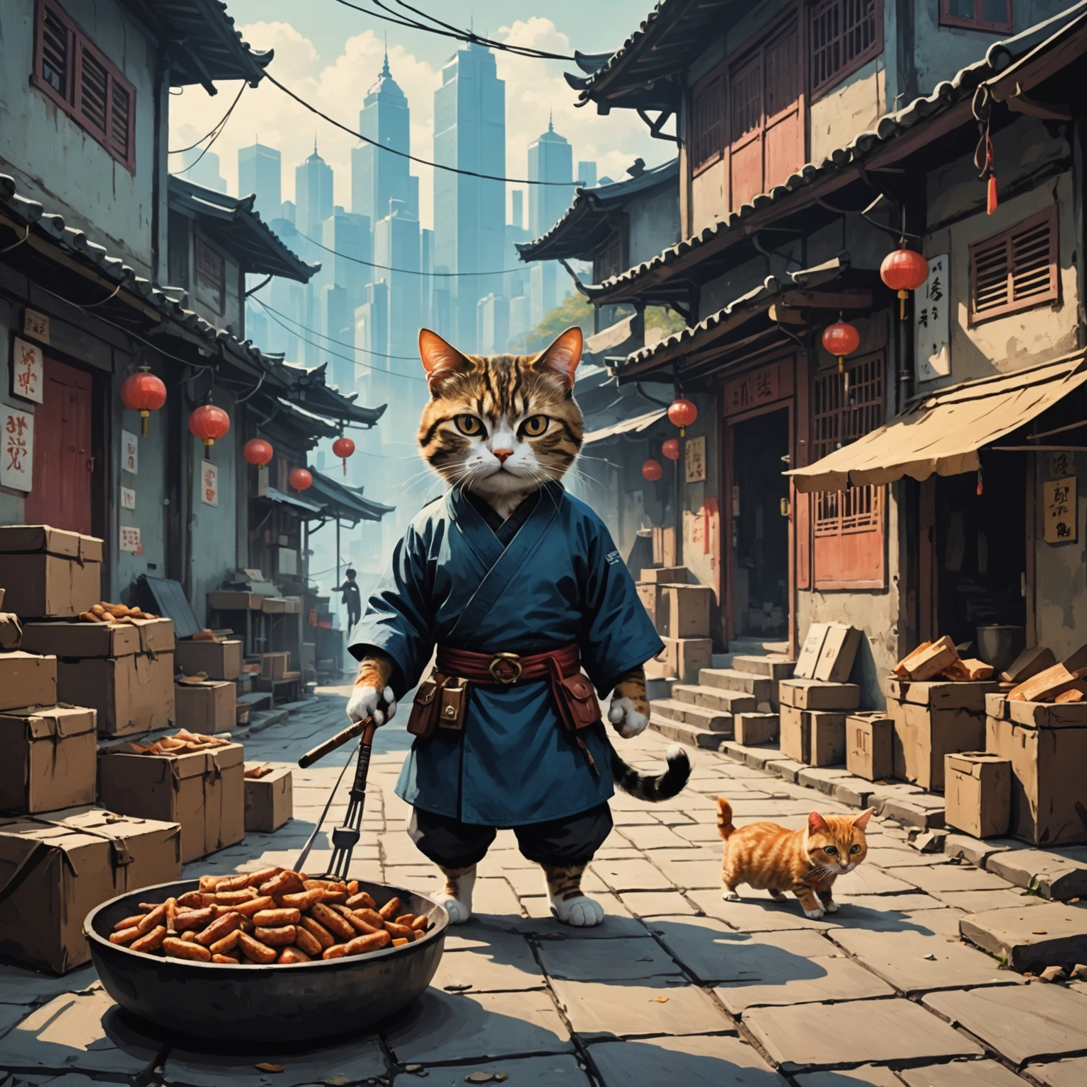 Cat burglar Miao pulls off daring sausage heist in Hong Kong!