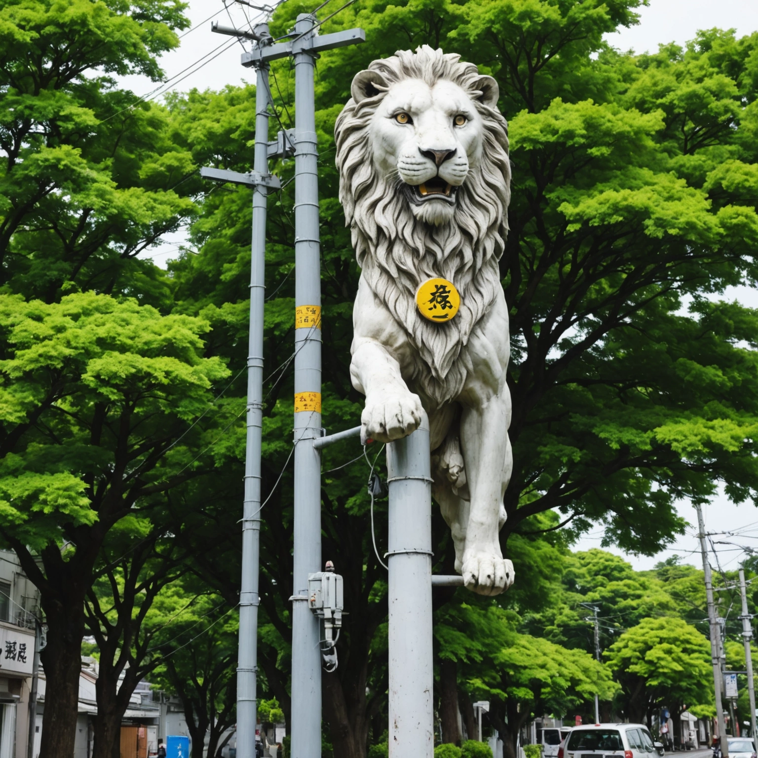 The Lion of Shinshus Electric Pole